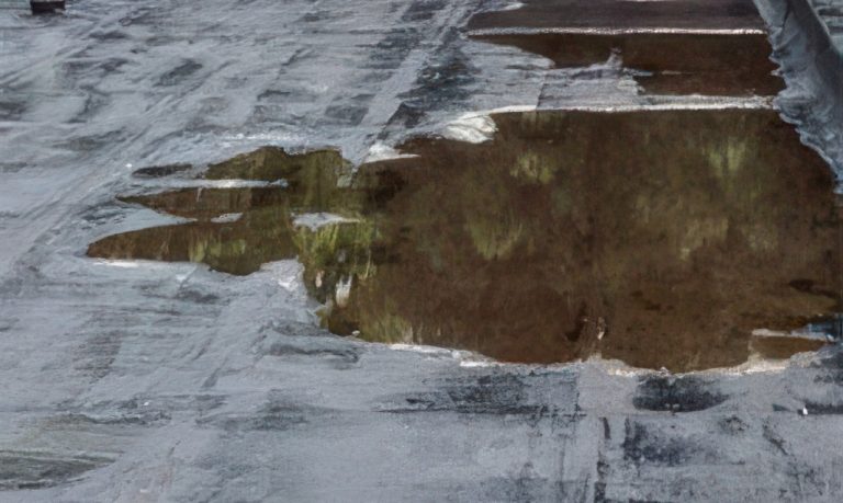 water ponding on a flat roof