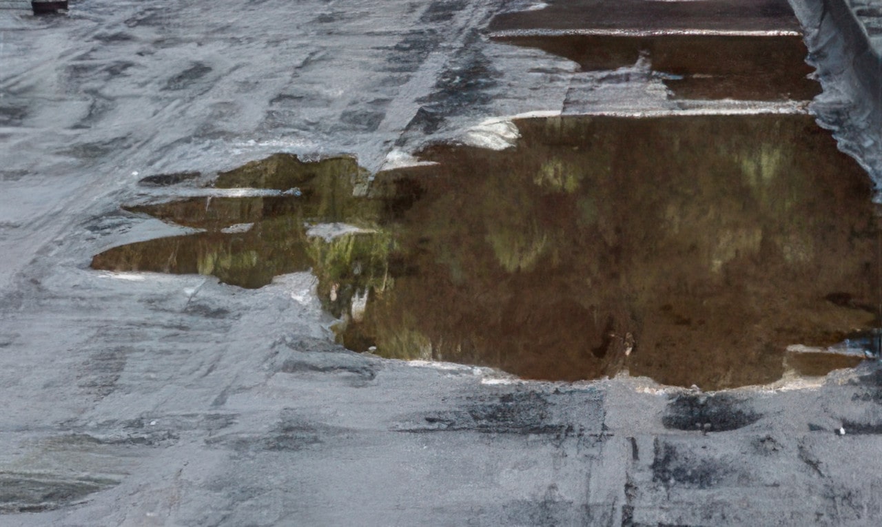 water ponding on a flat roof